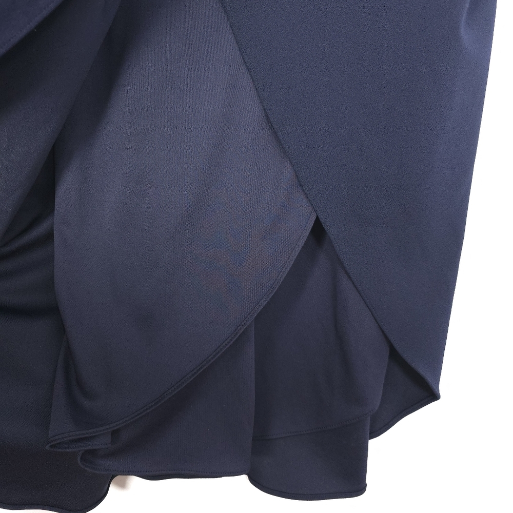 NWT Anthropologie BHLDN Size US 16 Midi Dress Lyra V-Neck Faux Wrap Crepe‎ Navy - Picture 10 of 12